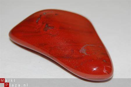 #58 Rode Jaspis Red Jasper Knuffel trommelsteen - 1