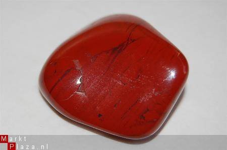 #59 Rode Jaspis Red Jasper Knuffel trommelsteen - 1