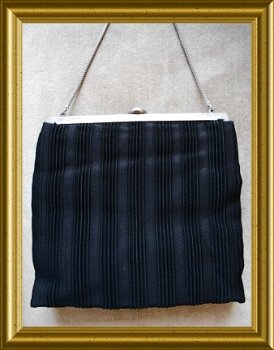 Oud zwart tasje // vintage black purse - 3