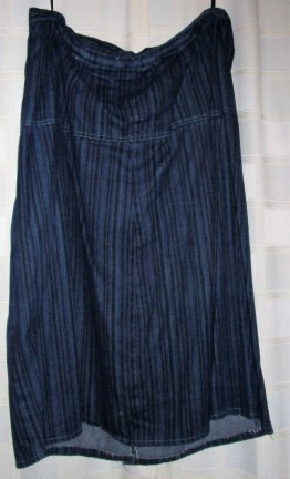 Zelf gemaakte gestreepte denimrok circa maat 54/56 A75 - Afbeelding 3