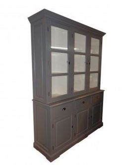 Servieskast Wijhe grijs - wit 180 x 50/40 x 220cm
