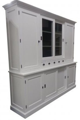 Actie Aanbieding witte kast Gieten met grijze binnenkant 240cm breed - nr. 1