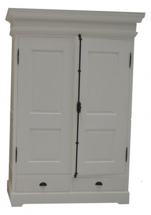 Witte dichte kabinets kast 130cm breed met espagnoletsluiting - nr. 1