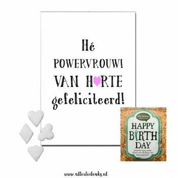 Tea for one cadeauset thee en kaart powervrouw - 1