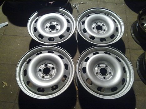 4 Stalen Velgen Vw Golf 4 Polo 6R Seat Leon 5x100 15 Inch - 3