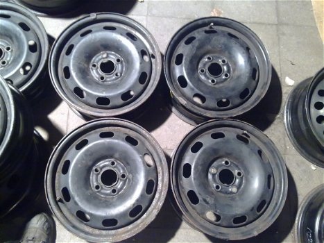 4 Stalen Velgen Audi A3 Seat Leon Golf 4 5x100 15 Inch - 1