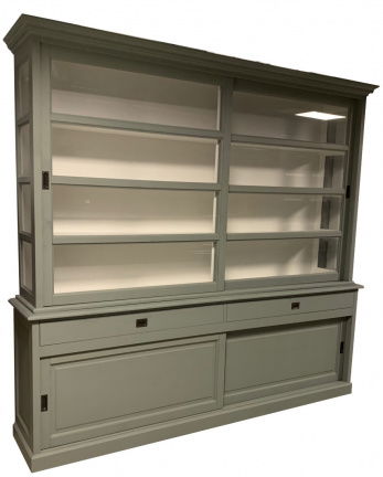 Buffetkast Nijkerk 2 Engels groen - wit 260 x 50/40 x 240cm - nr. 1