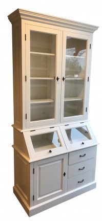 Authentieke witte kleppenkast met strakke afwerking 100cm breed - nr. 1