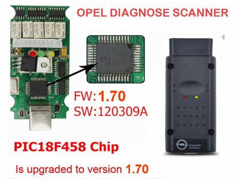 Opel OBD2 auto diagnose scanner, v. 1.70 USB, opcom op-com - 1