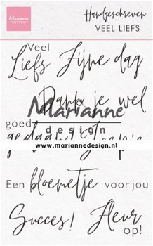 Marianne Design, Clearstamp, Handgeschreven Veel Liefs ; CS1050 - 1
