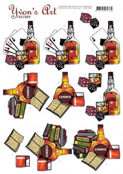Yvon's Art , 3D knipvel - Cognac and Whiskey ; CD11442 - 1