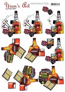Yvon's Art , 3D knipvel - Cognac and Whiskey ; CD11442