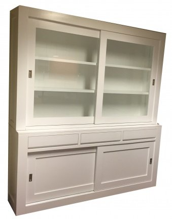 Winkelkast Diemen wit - wit strak design laden greeploos 220cm breed - nr. 1