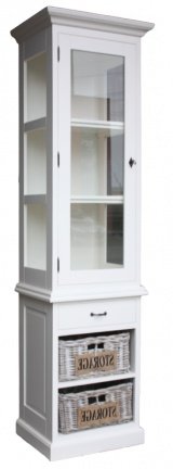 Buffetkast Appelscha wit - wit 60 x 45 x 220cm incl. manden - nr. 1