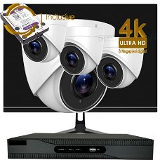 4K Ultra HD Camerasysteem 60 Meter Nachtzicht met 4 Camera's