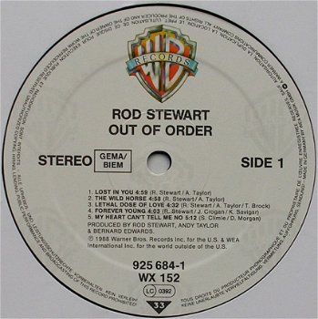 LP Rod Stewart - Out of order - 3