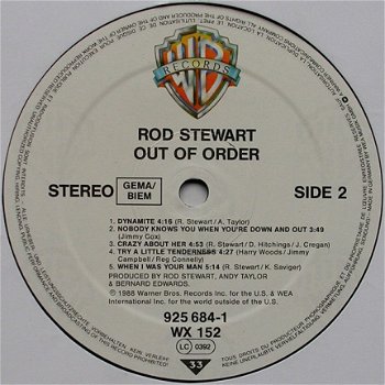 LP Rod Stewart - Out of order - 4