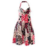 Moschino jurk - maat 40 - multicolour (zwart/beige/rood) - 1