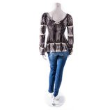 Just Cavalli top maat IT44/EU40 - paars/groen met witte strepen - 4