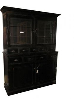 Grutterskast zwart 150cm breed met 9 laden