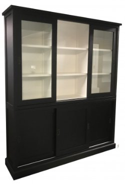 Buffetkast Beltrum zwart - wit 180 x 45 x 220cm