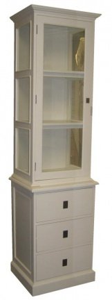 Vitrinekast Vreeswijk wit - wit 60 x 50 x 220cm - nr. 1