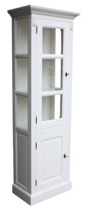 Vitrinekast Hank wit 70 x 40 x 200cm scharnierdeuren - nr. 1