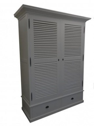 Opruiming grote witte kast met louvre deuren 140cm breed - nr. 1