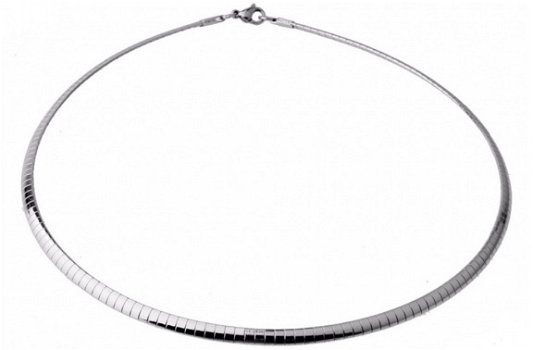 Platte Soepele Choker / Spang - 4mm - Edelstaal - Zilverkleur - 1