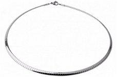 Platte Soepele Choker / Spang - 4mm - Edelstaal - Zilverkleur