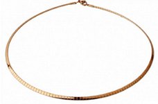 Platte Soepele Omega Choker / Spang - 3mm - Edelstaal - Goudkleur