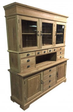 Landelijke teak houten bufetkast met open vak 200cm breed