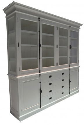 White wash landelijke keukenkast met espagnoletsluiting 220cm breed - nr. 1