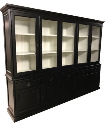Buffetkast Landgraaf zwart - wit 300 x 50/40 x 220 soft close - nr. 1