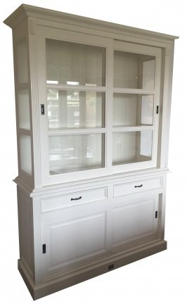 Sfeervolle witte buffetkast 150cm breed met mooie details - nr. 1