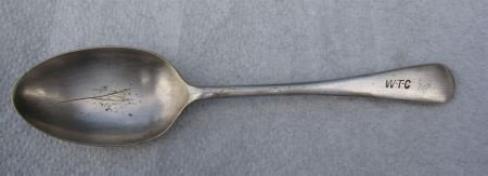 Verzilverde lepel met inscriptie W.T.C. circa 1930. - nr. 1