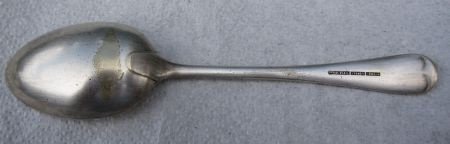 Verzilverde lepel met inscriptie W.T.C. circa 1930. - Afbeelding 2
