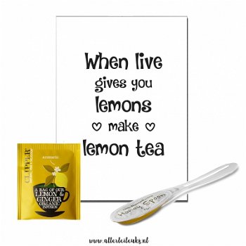 Tea for one cadeauset thee en kaart verjaardag met honing lepel - 4
