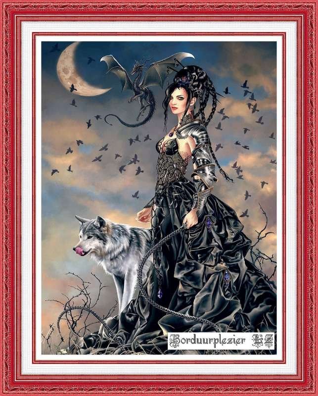 # Groot borduurpatroon; Lady in black # - nr. 1