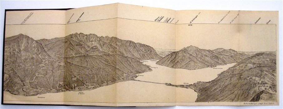 Panorama del Salvatore 1890 Leporello Meer van Lugano - 11