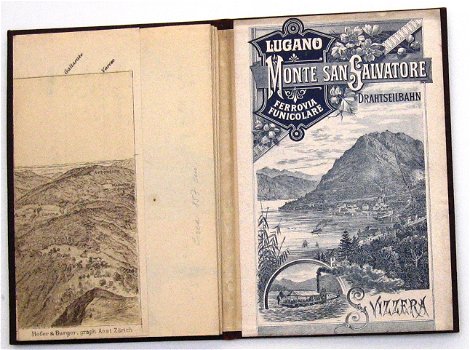 Panorama del Salvatore 1890 Leporello Meer van Lugano - 4