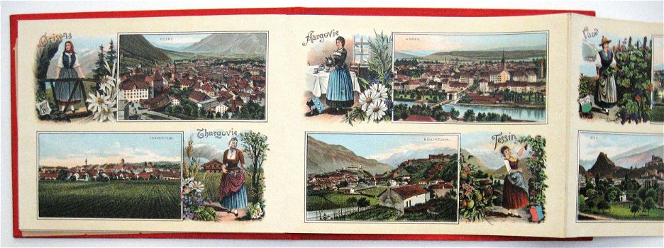 Vues et Costumes Suisses [c1880] Leporello Zwitserland Mode - 0