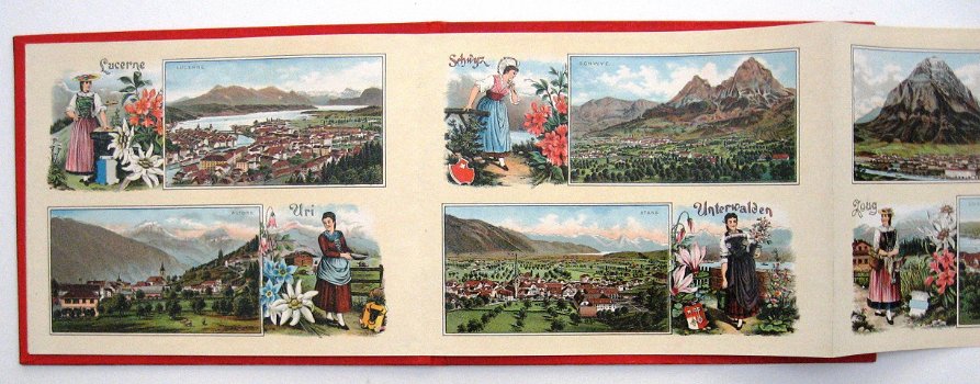 Vues et Costumes Suisses [c1880] Leporello Zwitserland Mode - 1