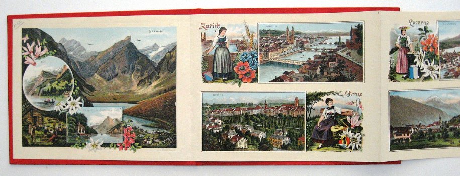 Vues et Costumes Suisses [c1880] Leporello Zwitserland Mode - 5