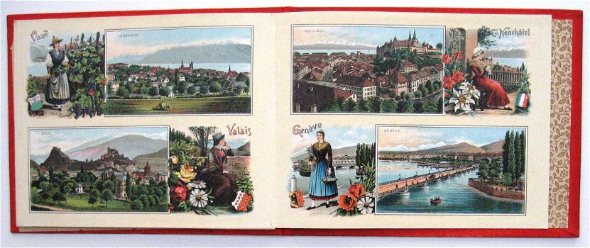 Vues et Costumes Suisses [c1880] Leporello Zwitserland Mode - 7