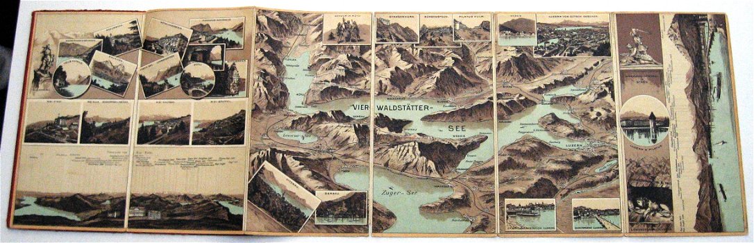 Righi et du Lac des IV Cantons [c1890] Leporello Zwitserland - 1