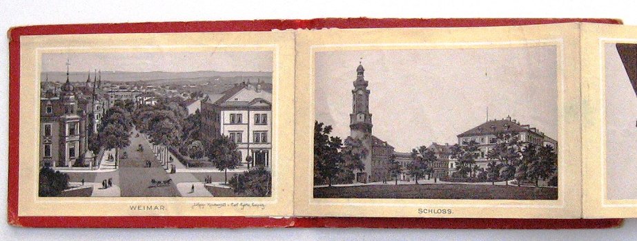 Weimar [c1890] Leporello 12 blz. (13 ill.) Carl Garte Lith. - 0