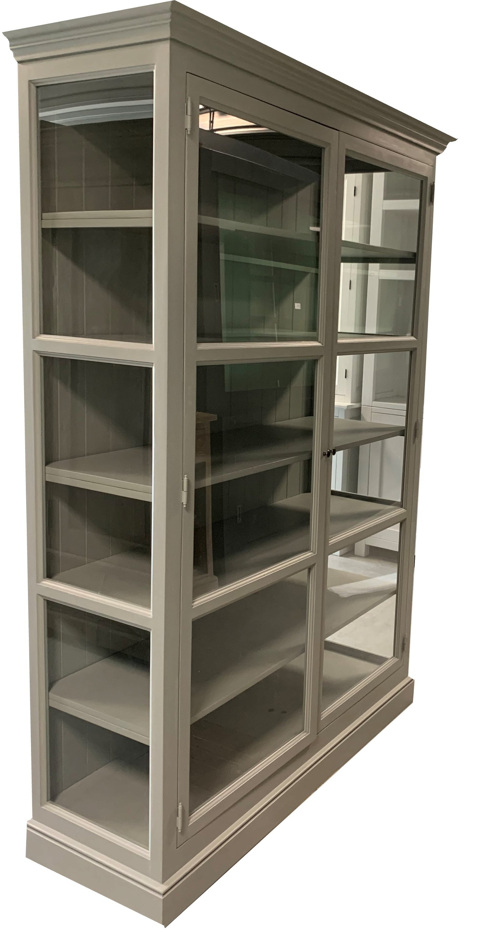 Vitrinekast Ruurlo handpainted oud groen 165 x 45 x 210cm - nr. 1