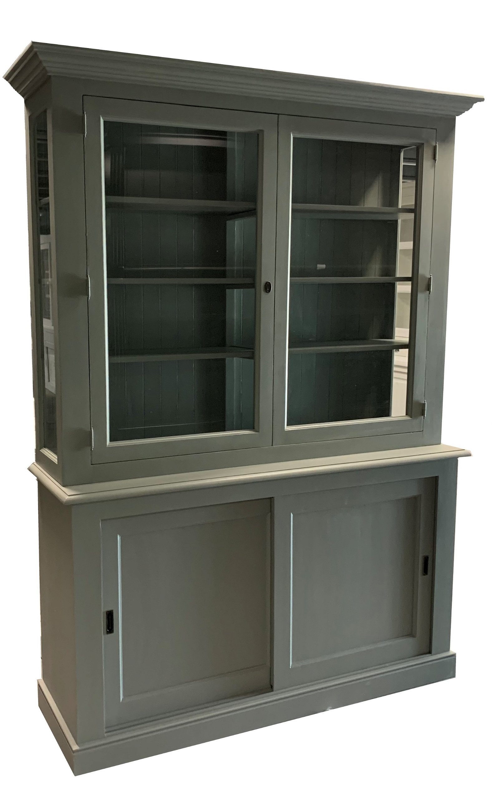 Buffetkast Ede oudgroen handpainted 165 x 50/40 x 220cm - nr. 1