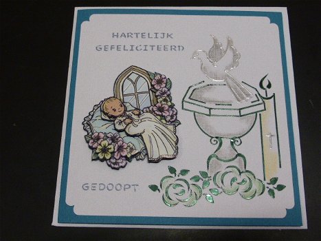 3D Kaart 1152, hartelijk gefeliciteerd, gedoopt - 0